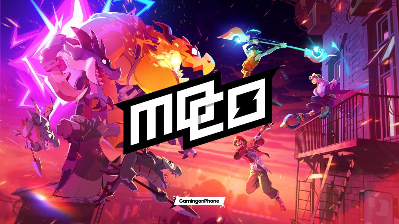 Portada de mo.co con el logo en el medio con los personajes peleando de fondo.